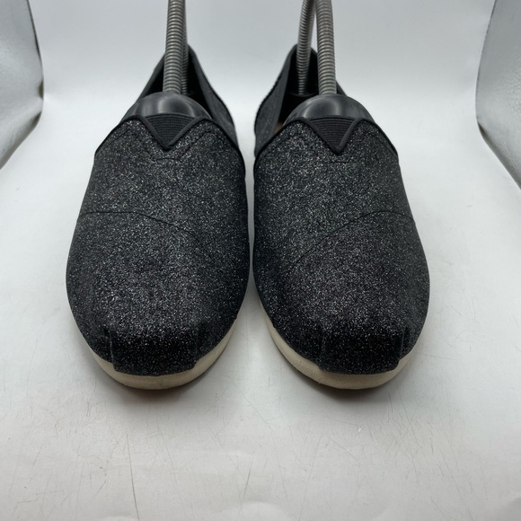 Toms Alpargata women’s Black Glitter Slip-On loafers size 8 - Picture 4 of 9